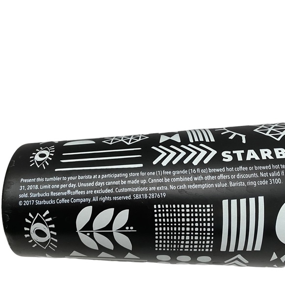 Starbucks 2017/2018 Stainless Steel Insulated Promotional Refill Tumbler Symbols - Picture 3 of 15